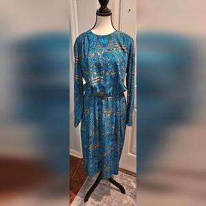 Vintage Tanner crest pattern longsleeve dress